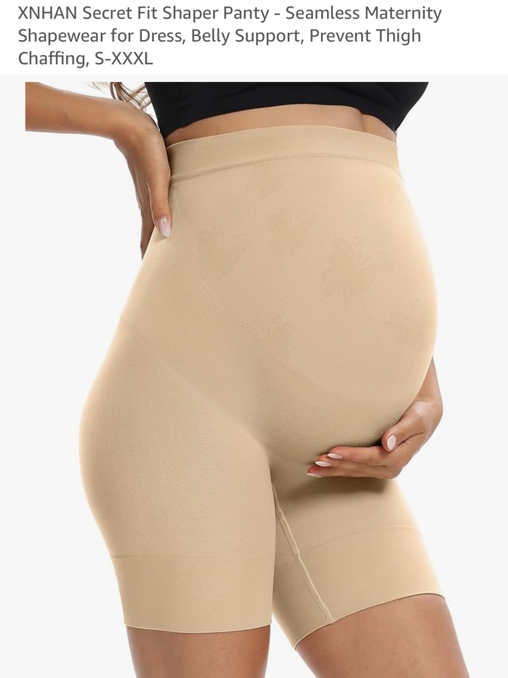 Amazon Women's Beige Bike Shorts - Maternity Seamless Shaper